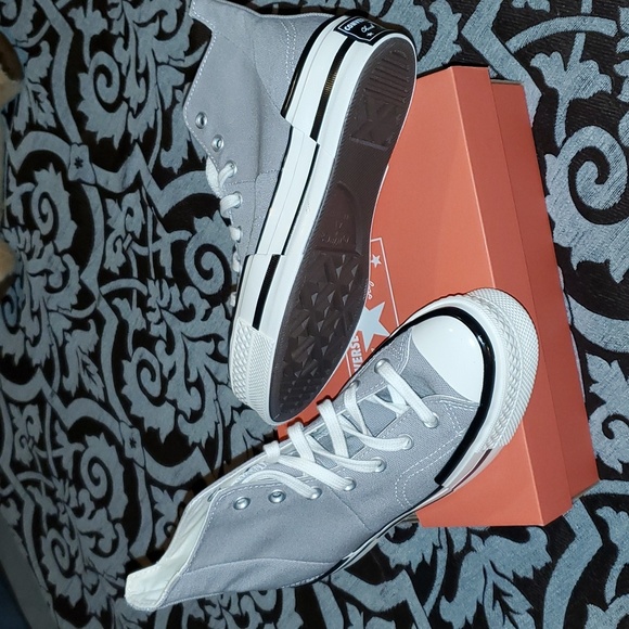 Converse Chuck 70 Plus Totally Neutral Egret Black Platform Sneaker Womens 7 NEW - Picture 3 of 7